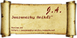 Jeszenszky Anikó névjegykártya